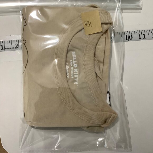 Hello Kitty & Friends Graphic Tee Shirt Sanrio Women Sz XS Cotton Blend Beige - Picture 4 of 6